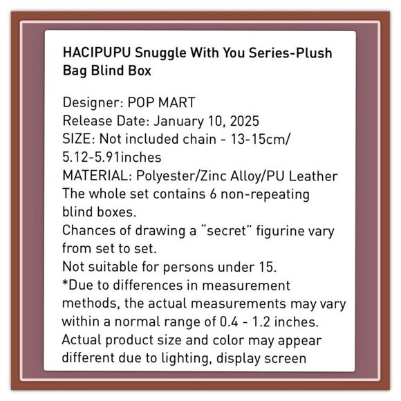 Pop Mart HaciPupu Snuggle With You Plush Bag - Ding Dong Reindeer - Picture 9 of 16